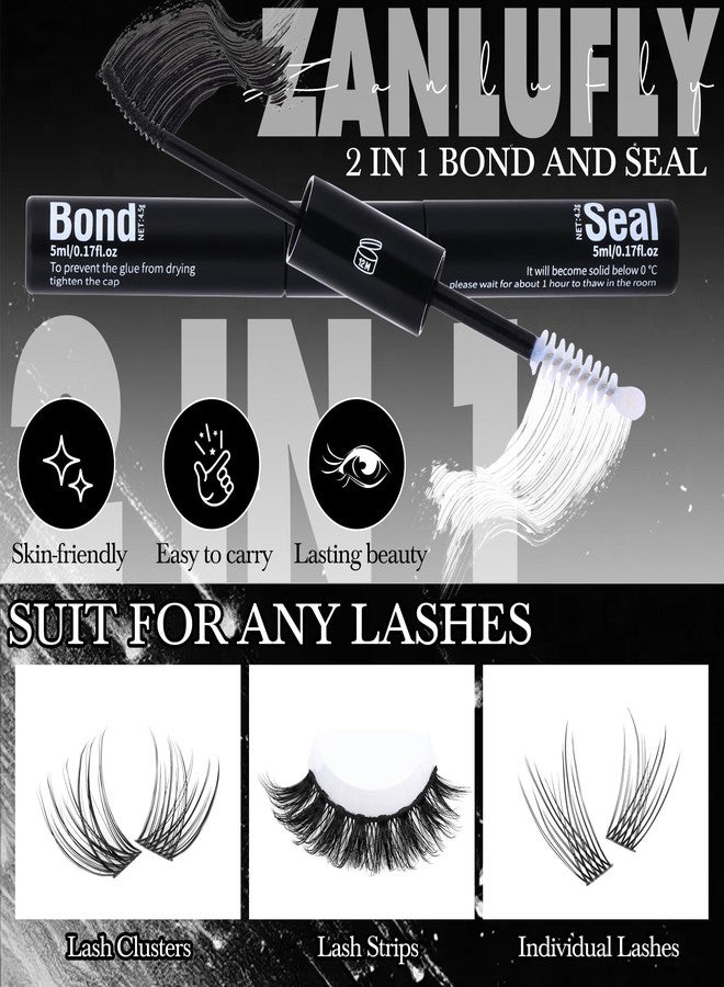 zanlufly Lash Glue Waterproof Eyelash Glue Strong Hold Lash Cluster Glues 2 in 1 Lash Bond and Seal for Lash Extension Long-Lasting Eyelash Adhesives DIY Lashes at Home by zanlufly - Image 5